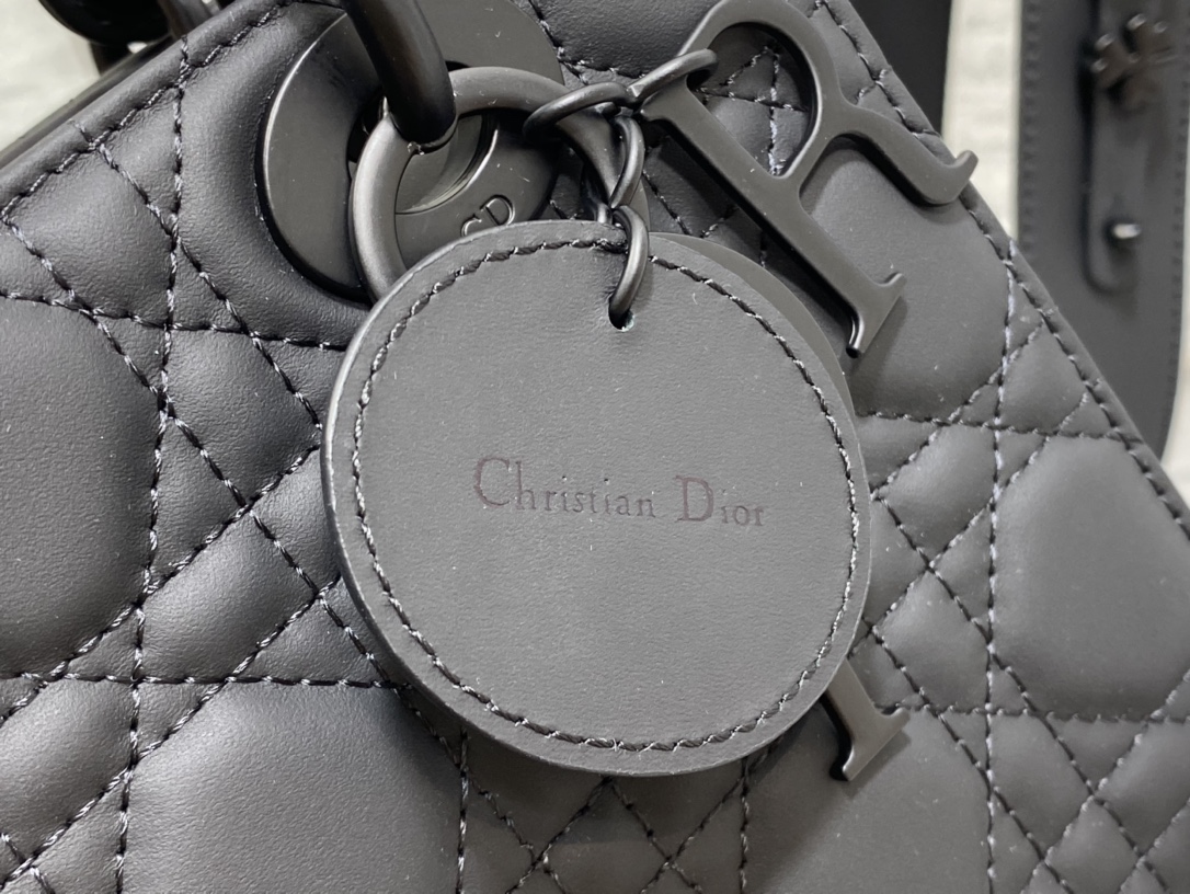 Small Lady Dior My ABCDior Bag Black Ultramatte Cannage Calfskin